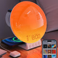 MOMILLA Sunrise Alarm Clock Smart, 3 in 1 Wireless Charging Station, App Control Sound Machine White Noise, Sunset Lamp, Night Light Wake up Light in Bedroom for Heavy Sleepers, Kids